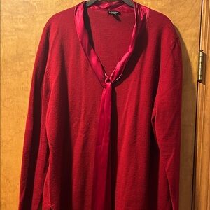 J. Peterman V-Neck Red Sweater